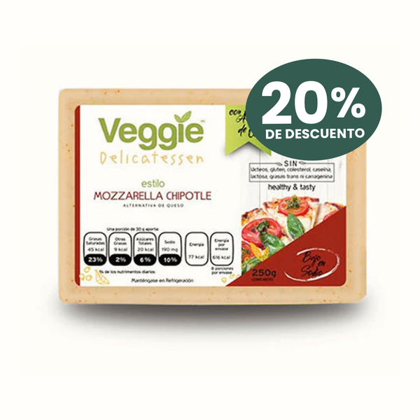 Queso Mozzarella Chipotle Veggie Delicatessen 250 g